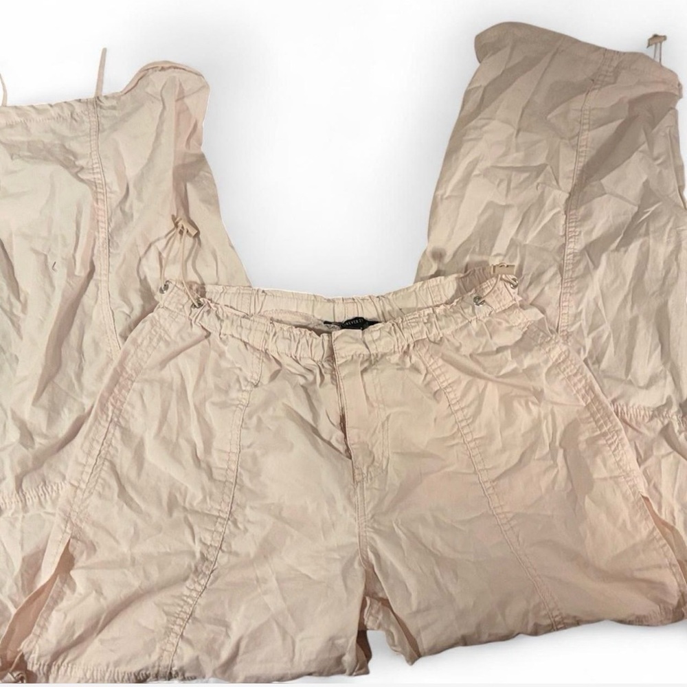 Forever 21 Blush Pink Elastic Waist Cargo Pants